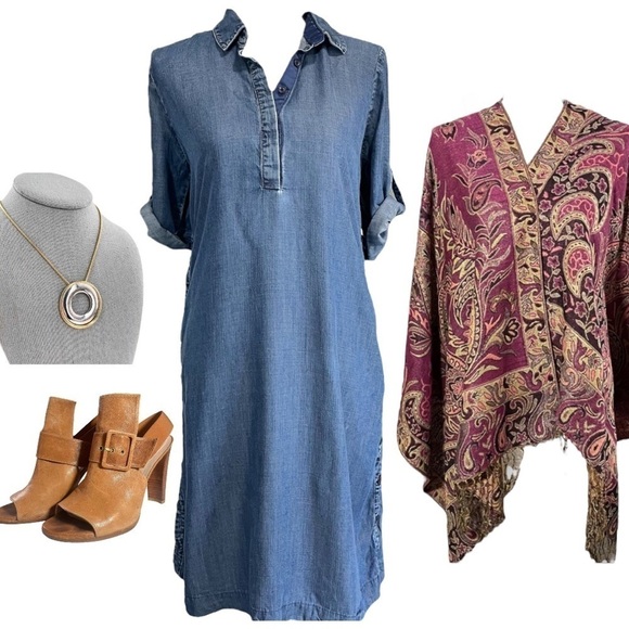 Paisley Print Metallic Gold and Magenta Tasseled Shawl - Picture 11 of 13